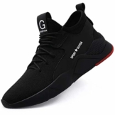 TQGOLD® Sicherheitsschuhe Herren Damen S3 Arbeitsschuhe Leicht Sportlich Sneaker Schutzschuhe mit Stahlkappe Schwarz Größe 42 - 1